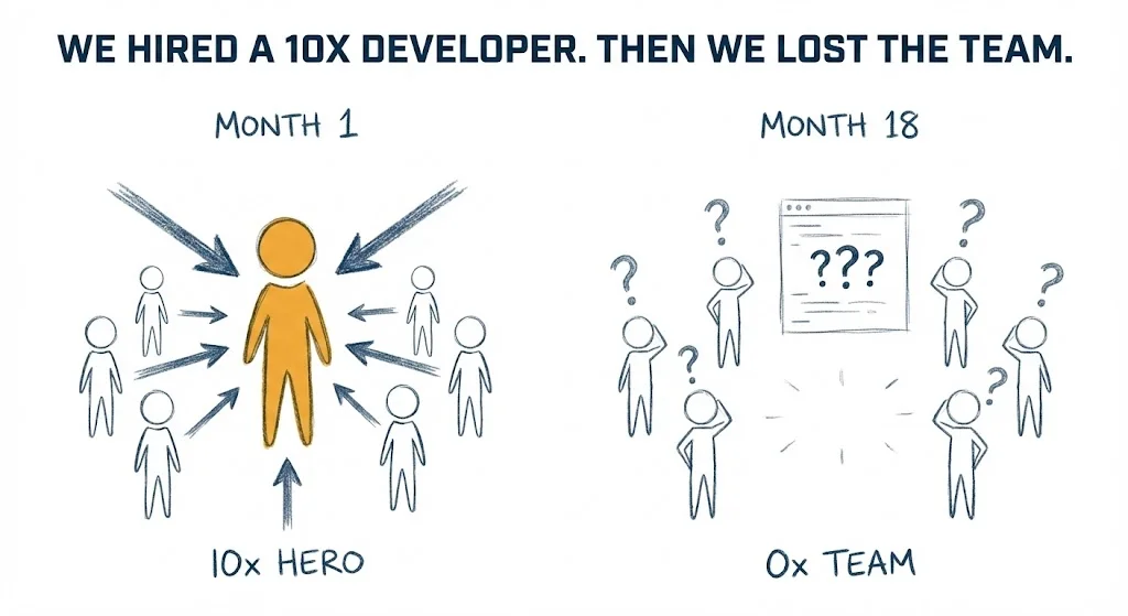 10x developer impact - when individual brilliance destroys team growth